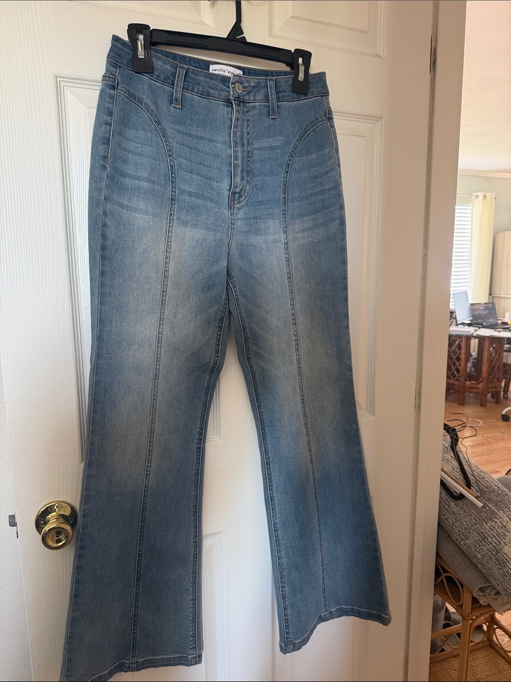 Vanilla Star Light Blue High-Rise Wide-Leg Jeans